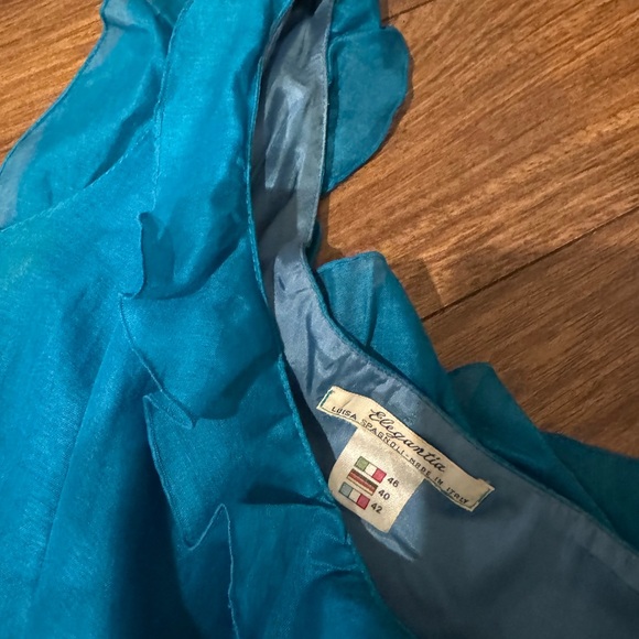 Turquoise Louisa ￼ Spagnoli dress size 46 Italian size 6 to 8 US - Picture 3 of 3